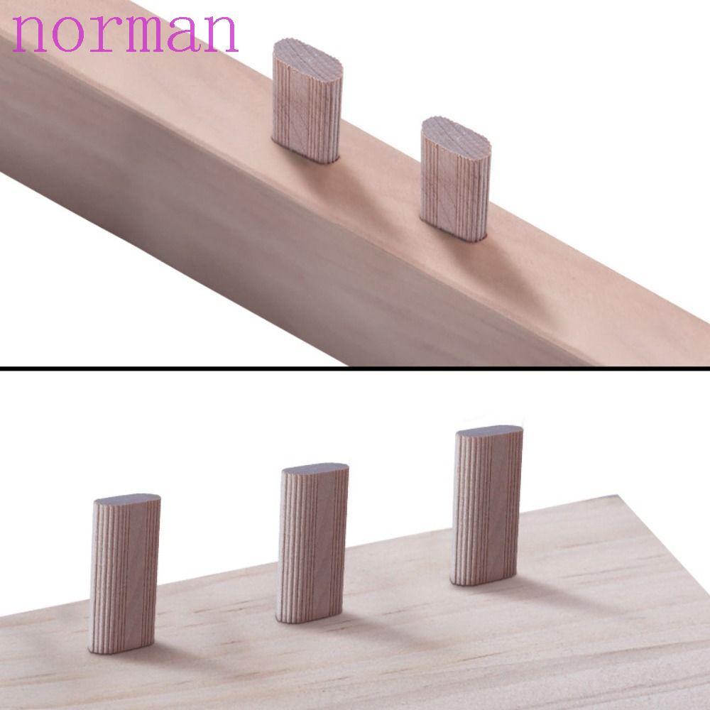 NORMAN 50/100 ชิ้น Domino Tenons, ตําแหน่งเครื่องมือ Beech เฟอร์นิเจอร์ Splicing Connectors, แบบพกพาเชื่อมต่อบอร์ด Joinery ปลั๊ก DIY ไม้ Dowel Connectors สําหรับ Woodwork