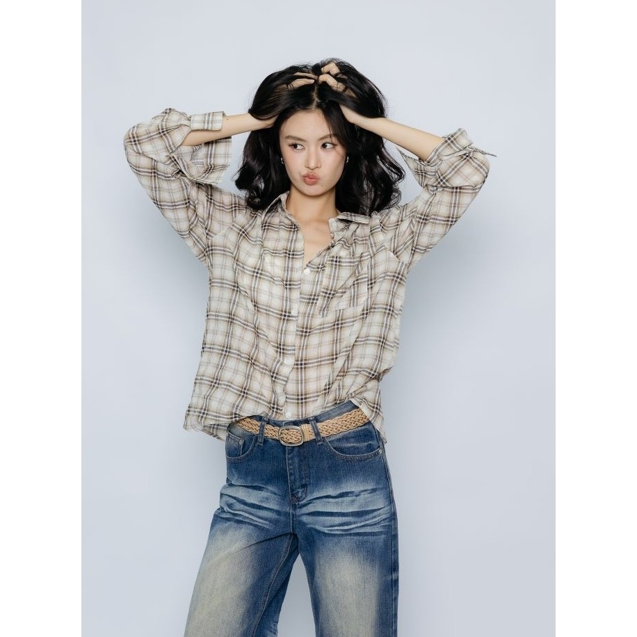 Glamclothes Sunny shirt เสื้อเชิ้ตแขนยาวลายสกอต