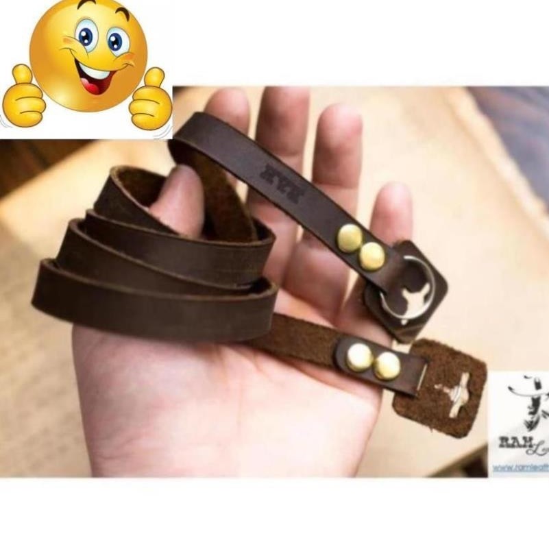 EXTREMELY VINTAGE WAXED COW LEATHER CAMERA STRAP - RAM A2 SN - หนัง BAM ของแท้
