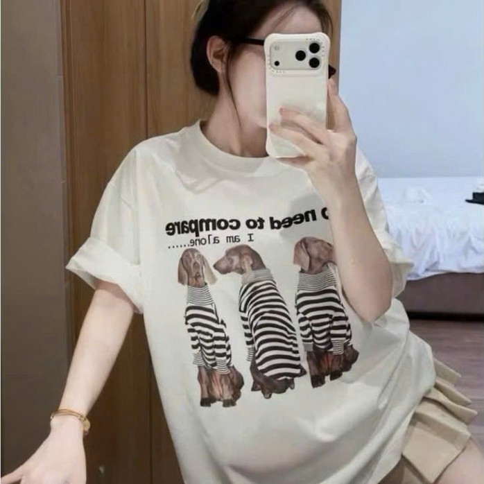 เสื้อยืดผู้หญิง Cotton สวยๆ QC L1 Soft Material, Super Cool, ไร้ริ้วรอย, รูปแบบหลวมพร้อมกางเกงซ่อน A