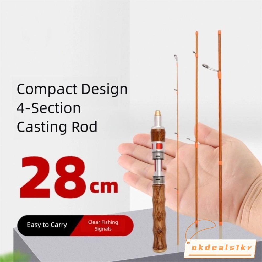 IOKDEALS1 คันเบ็ดหล่อ, UL Power Spinning Spinning Fishing Rod, 2025 1.4m 4 ส่วนคาร์บอนไฟเบอร์ Fishing Pole Ice Winter Fishing