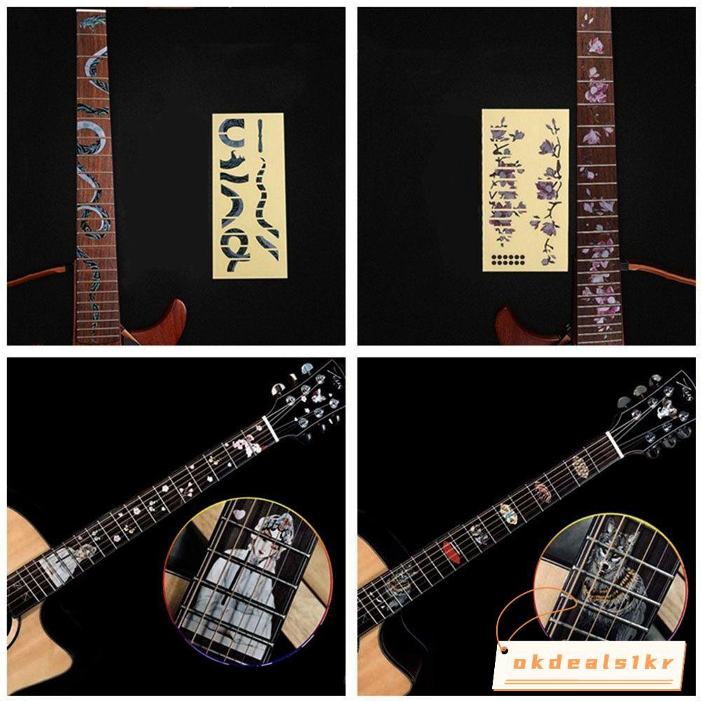 IOKDEALS1 สติกเกอร์บางพิเศษสวยงาม 22 รูปแบบเครื่องดนตรีตกแต่ง Cross Inlay Decals