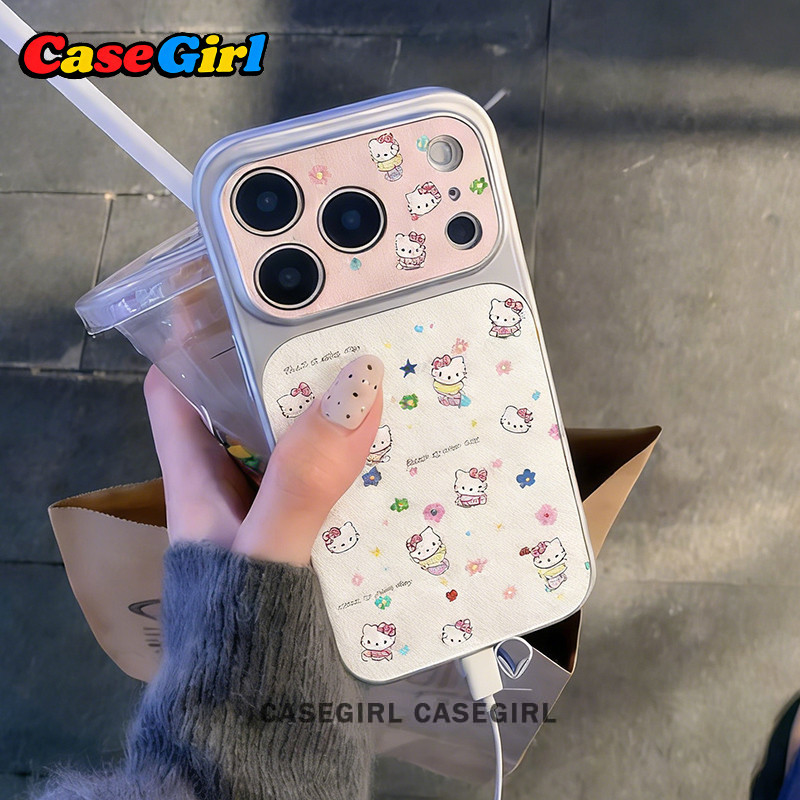 เคสไอโฟน17 เคสไอโฟน iPhone 15 16 17 14 13 12 11 Pro Max 14 Plus 16 Plus 15 Plus เคสโทรศัพท์ลายHello Kittyสีชมพูน่ารัก