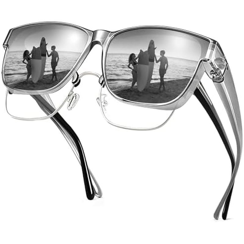 ผู้หญิง, Fit ขนาดใหญ่สําหรับแว่นตากันแดดป้องกันแว่นตา Square Men Sun แว่นตา URUMQI Polarized UV400 O