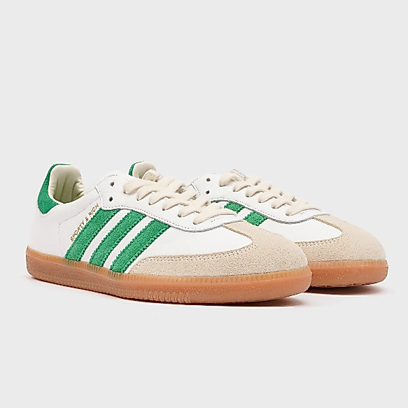 (ส่งด่วน) พร้อมส่ง รองเท้า Sporty and rich x adidas samba สีขาวเขียว size 5.5 uk 38.5 eu