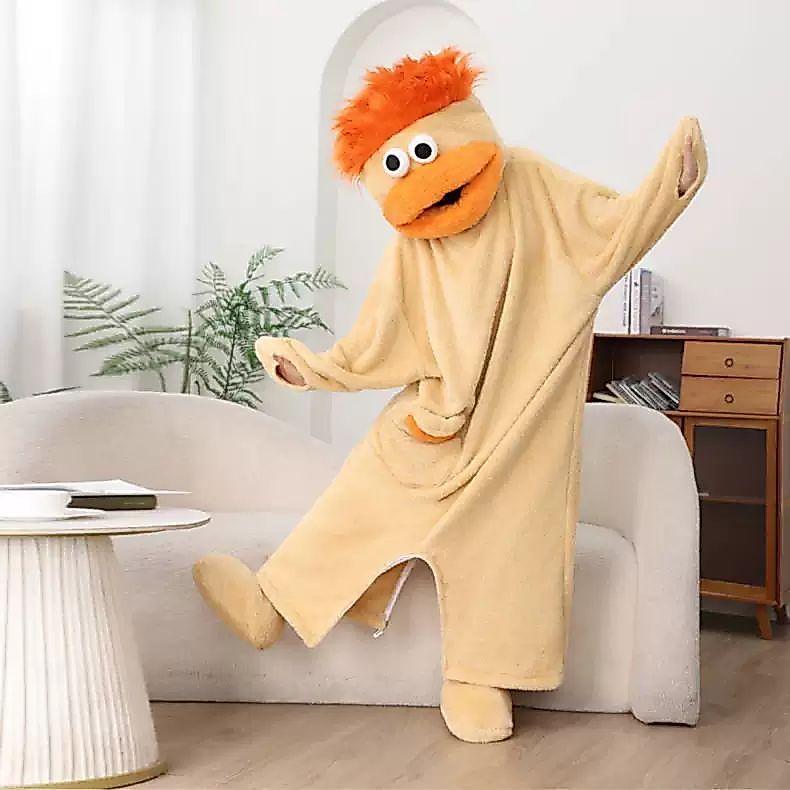 Goofy aldult Onesie ชุดนอน Big Mouth Monster Onesie ขนแกะปะการังคู่ Loungewear ชุดนอนของขวัญ Cozy
