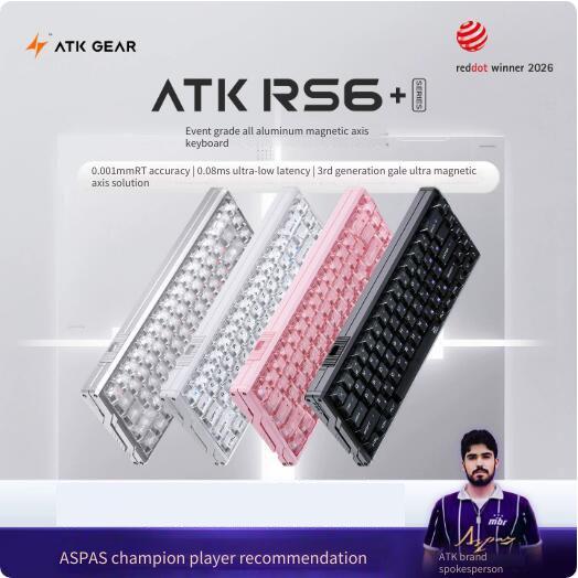 ATK GEAR RS6+ คีย์บอร์ดแบบกลไกสําหรับเล่นเกมแบบมีสายสวิตช์แม่เหล็ก