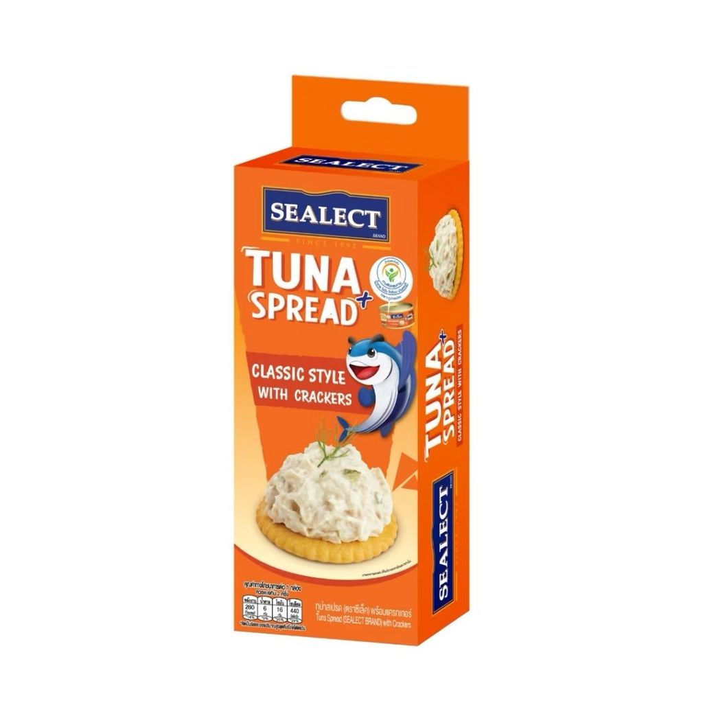ซีเล็ค ทูน่าสเปรดพร้อมแครกเกอร์ Sealect Tuna Spread Cracker 85g.