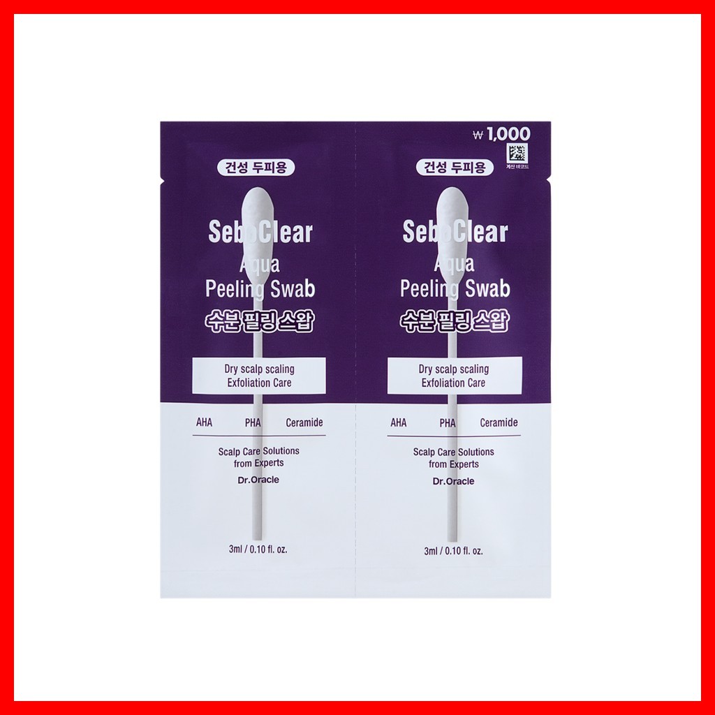 [daiso] Hair Scalp SeboClear Aqua Peeling Swab, สําหรับหนังศีรษะมัน,3ml, 2 ชิ้น / สครับหน้าเกาหลี / ขัดผิวอ่อนโยน / ของแท้ 100% โดย K-Beauty