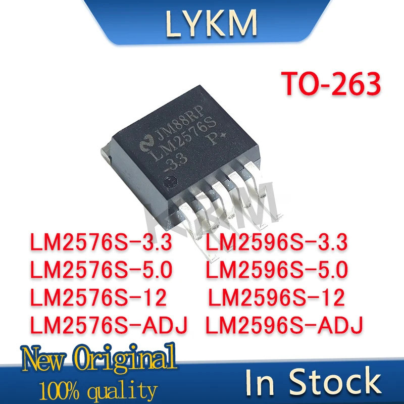 5PCS ใหม่ LM2576S-3.3 LM2576S-5.0 LM2576S-12 LM2576S-ADJ LM2596S-3.3 LM2596S-5.0 LM2596S-12 LM2596S-