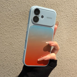 สีไล่ระดับสีเลนส์ป้องกันแก้วเคสโทรศัพท์เข้ากันได้สําหรับiPhone 17pro 16pro 17promax 16promax 17pro 16pro 15pro 17 16 15 13Promaxปกหลัง