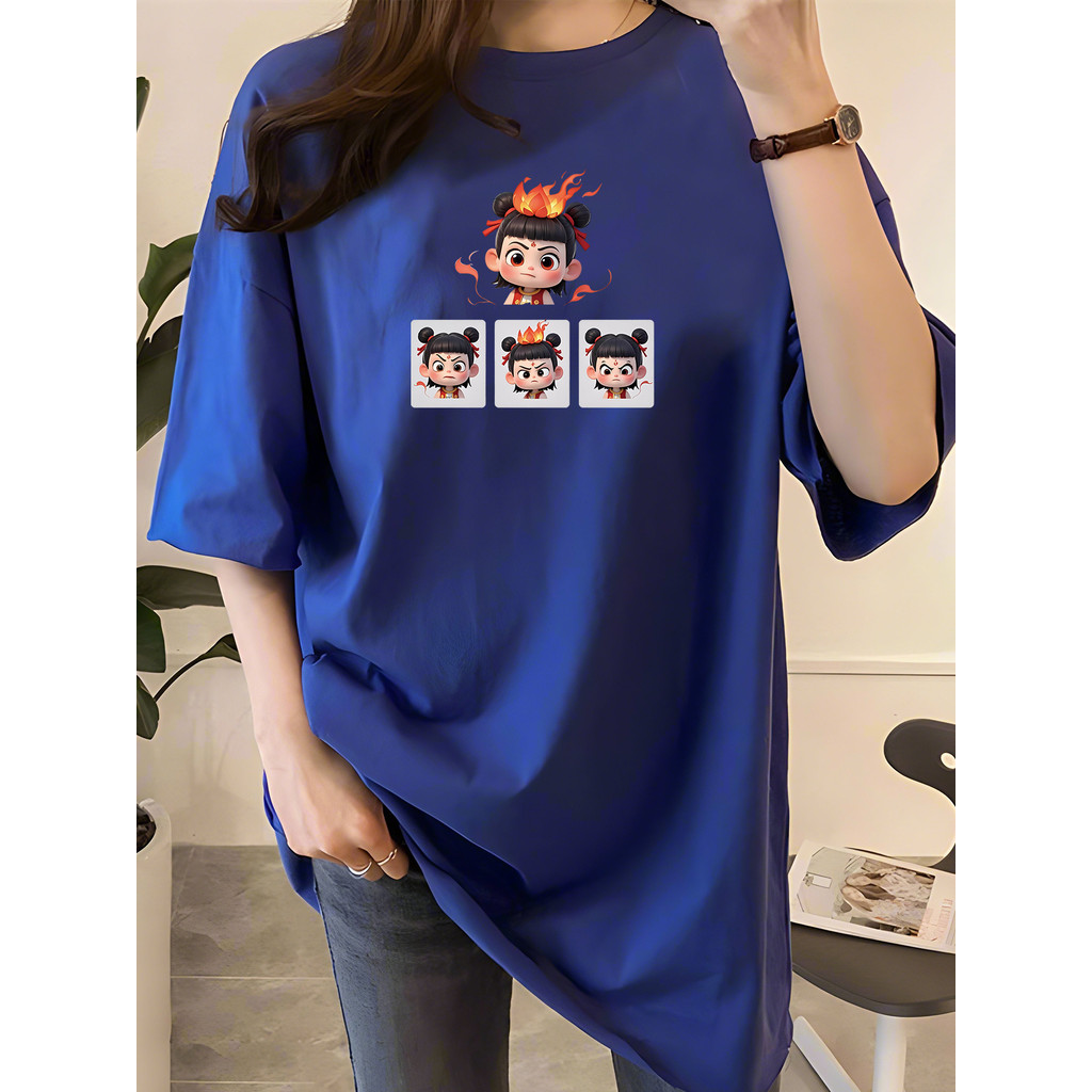 2B413 T เสื้อ Tshirt ผู้หญิง T เสื้อเสื้อผ้ายืดฤดูร้อนอินเทอร์เน็ตหลวม cof