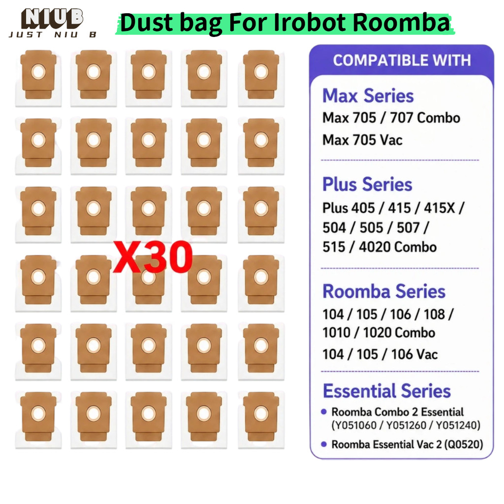 ถุงเก็บฝุ่นสําหรับหุ่นยนต์ Roomba Max 705 703 Combo 705 Vac,Plus 405 504 505 507 4020 Combo,Roomba 1