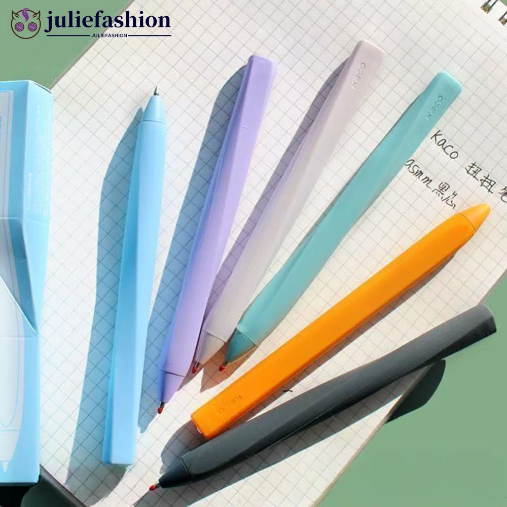 JULIEFASHION Twist Retractable ปากกาเจลซิลิโคน 0.5 มม.ด่วนแห้งปากกาเขียนโรงเรียนเครื่องเขียน Office 