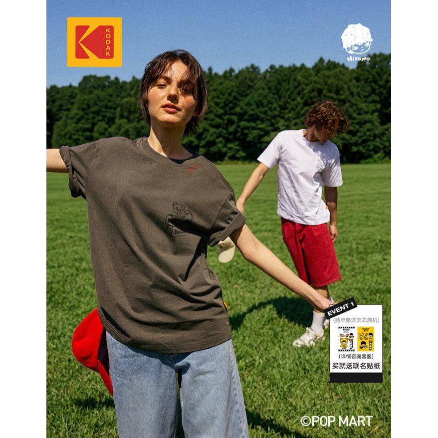 [KODAK x Hirono] KODAK Kodak 26 Summer Pure Cotton Casual Short Sleeve เสื้อยืด Unisex