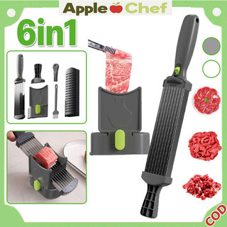 AppleChef 6 IN 1 Stainless Steel Meat Slicer Daging Sayuran Serpihan Rumah Tangga Cepat Alat Memotong Daging Serbaguna 2/4MM