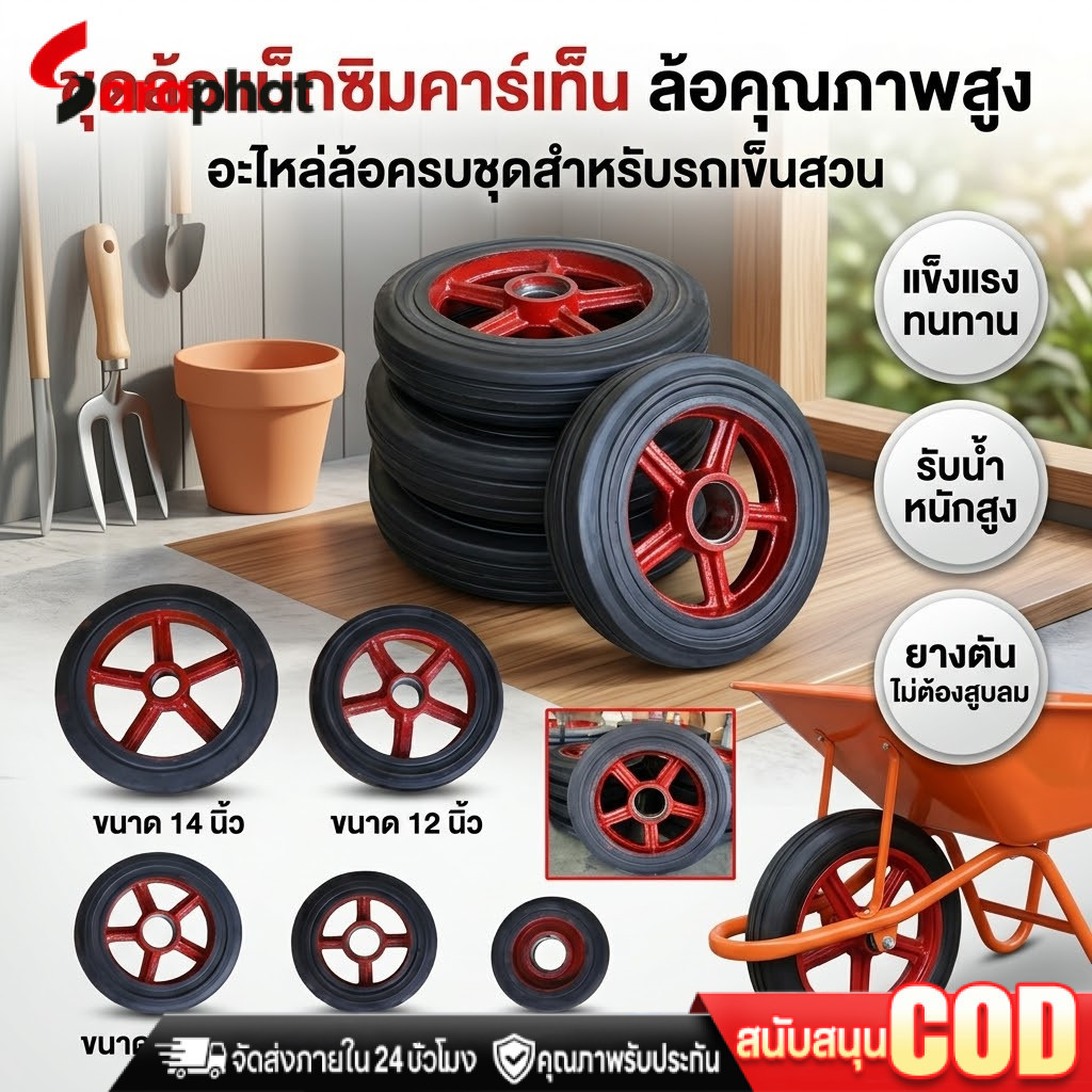 ล้อรถเข็นของ 6นิ้ว/8นิ้ว ล้อยางแม็กเหล็ก ล้อแมกซ์รถเข็น​​ ​ล้อยางดำ​ ล้อรถเข็นล้อแม็ก ล้อใช้กับรถเข็นสองล้อ