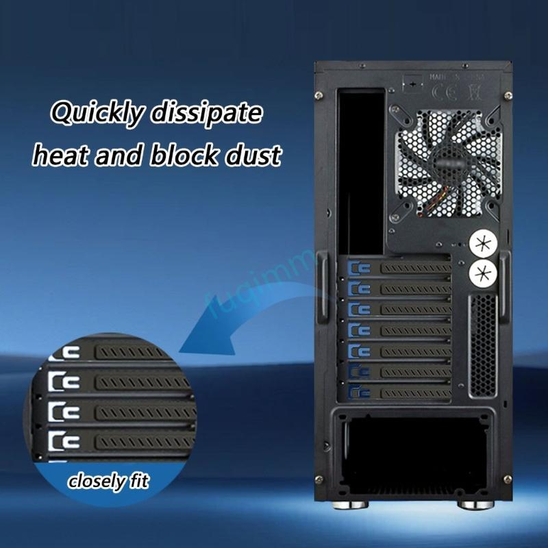 FQMM 5 ชิ้น 12 ซม.ป้องกันฝุ่นโลหะ PCI Slot Guards สําหรับกราฟิกการ์ดสล็อต Blocking ฝุ่น Ingress เพื่อ Ensure ระบบ Cleanlines