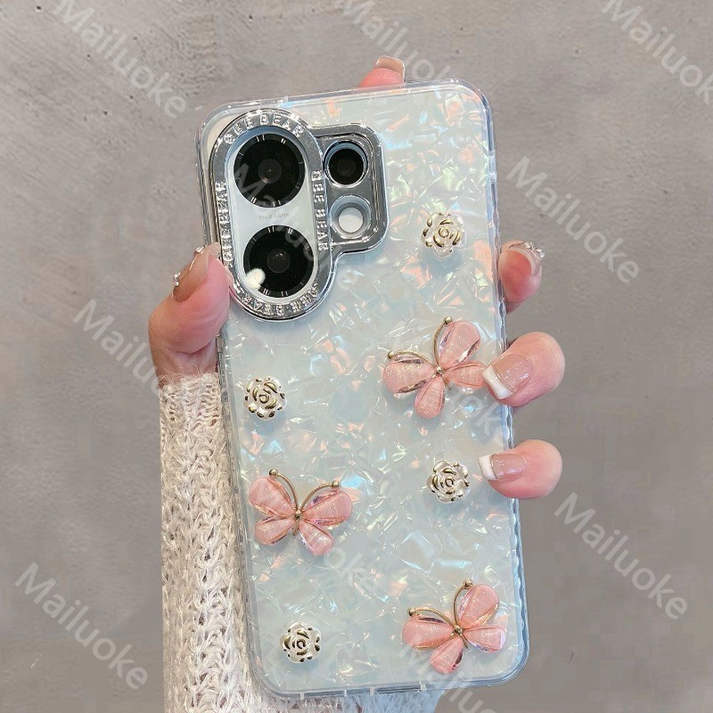 สําหรับ Vivo X200 FE เคสโทรศัพท์กันกระแทกผีเสื้อ 3D หรูหรา
