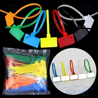 ICRAFT 100 ชิ้นแท็กสายเคเบิล Easy Mark Tag ป้าย Self-locking Zip Ties ตาข่ายลวด Marker สายรัดไนลอน