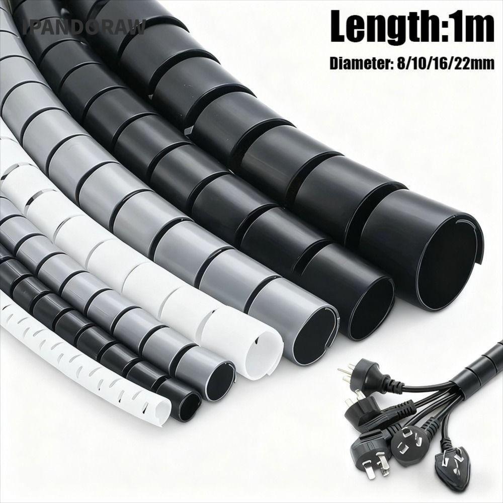 LONMI ตัวป้องกันสายไฟ, ปลอกหุ้มสายเคเบิลแบบยืดหยุ่นแบบเกลียว, ที่เก็บสายไฟ 8/10/16/22 มม.