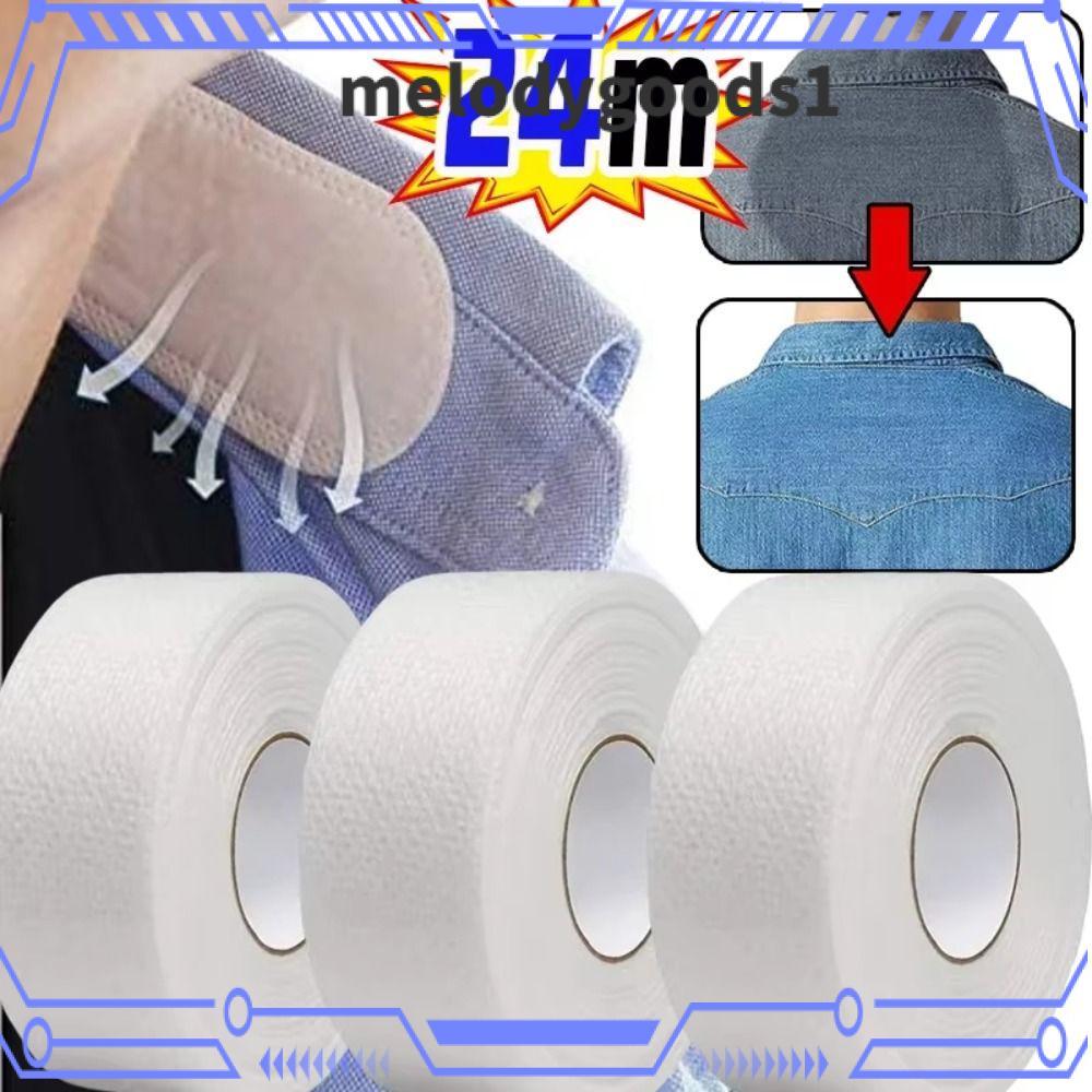 MELODYGOODS Collar Anti-สกปรก Grime,Breathable Self-adhesive Collar Sweat Pad,ทนทาน 8/80Mทิ้งCuff Fixingเทปสําหรับเสื้อคอหมวกซับ