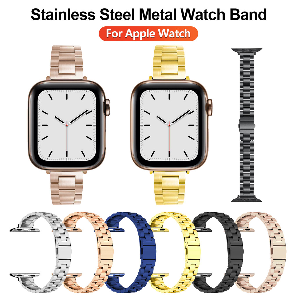 สําหรับ Apple Watch Band 14 มม.Slim 3-Bead สแตนเลสสายโลหะเปลี่ยนสร้อยข้อมือ iWatch Series 10/9/8/7/6