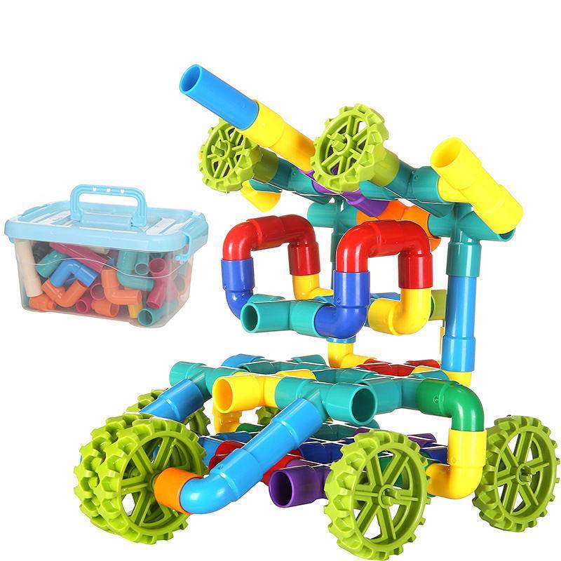 Puzzle Assembled Water Pipe Building Blocks Toys Early Education Enlightenment Handmade Toys ycZ1