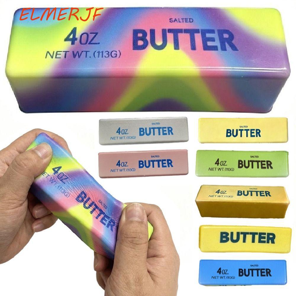 ELMERJF ช้า Rebound Butter Stick, Creative Super Soft Butter Stick บีบของเล่น,แบบพกพาความวิตกกังวลบรรเทายืดหยุ่นสมจริง Butter Stick Pinch Office