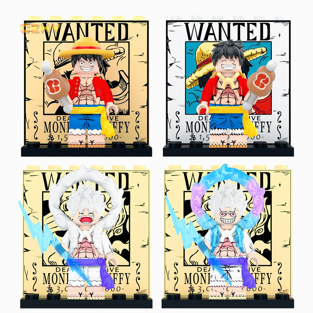 อะนิเมะหมวกฟางโจรสลัดกัปตันลิง D Luffy Nika Building Blocks สําหรับของเล่นเด็ก DY601 DY602