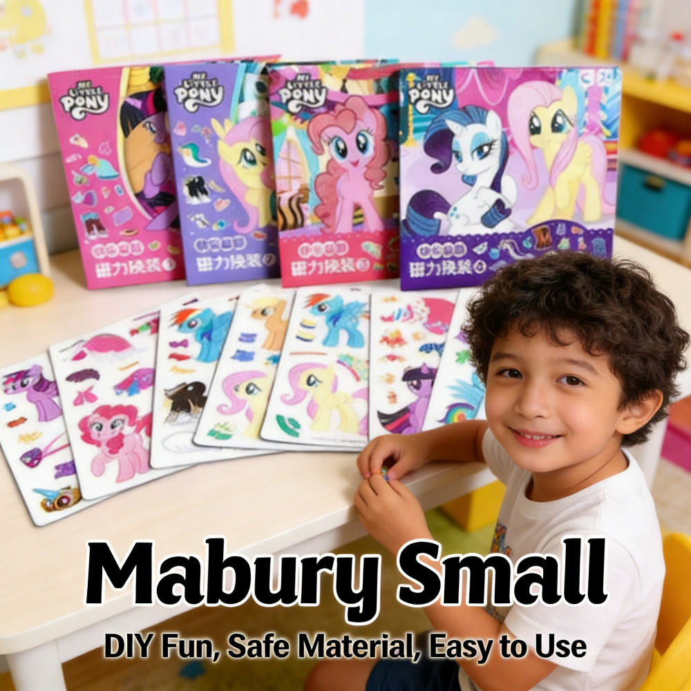 Small Mabury หนังสือเงียบสติกเกอร์แม่เหล็กตัดฟรี DIY เปลี่ยนชุดเด็กสาวสติกเกอร์แม่เหล็กของเล่น