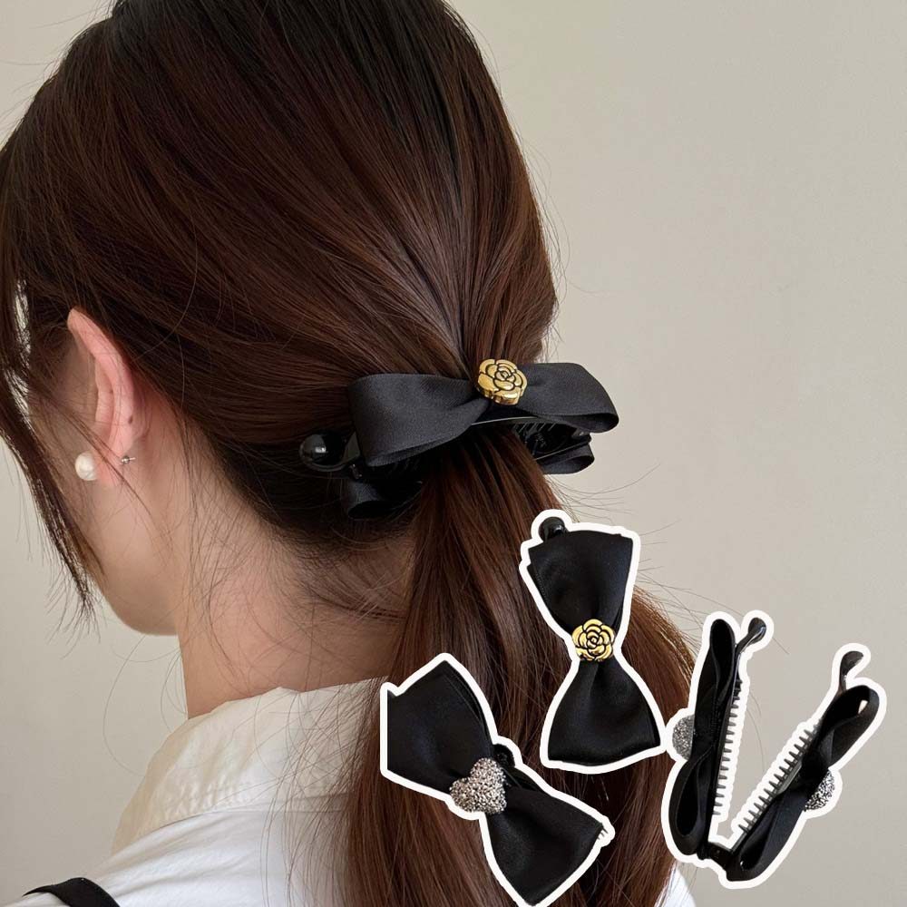 Graceful Camellia Banana Clip ด้ามจับผมอเนกประสงค์ฟันกันลื่นสําหรับจัดแต่งทรงผม