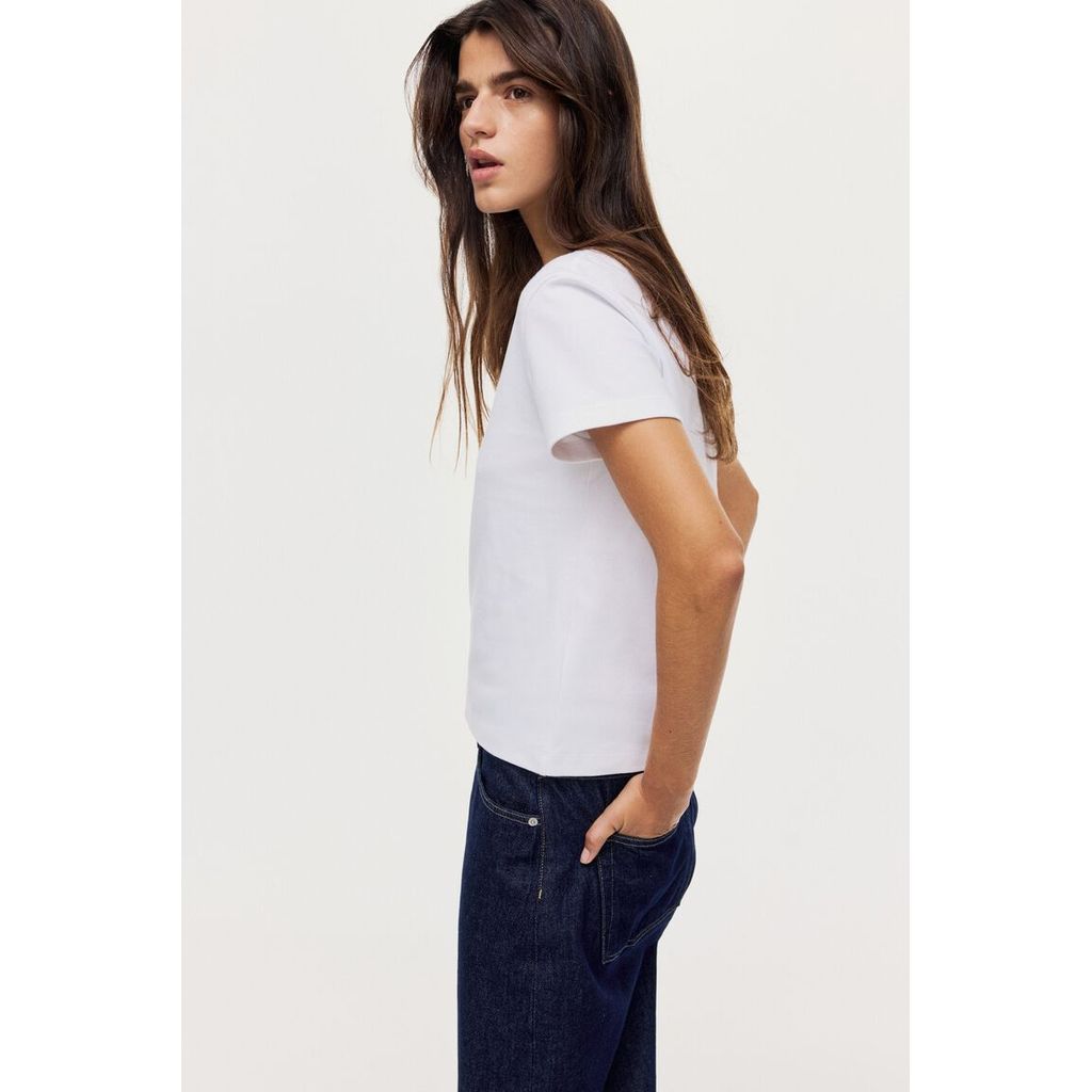 H&M(เอชแอนด์เอ็ม) เสื้อยืดคอตตอน ผู้หญิง 1264833_1