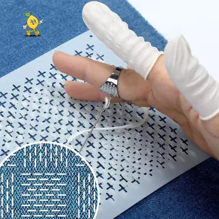 [mozh-t] Patchwork Sashiko เย็บปักถักร้อยลายฉลุชุดนํากลับมาใช้ใหม่ผ้านวมแม่แบบชุดสําหรับ DIY หัตถกรรมเย็บตกแต่งโครงการ