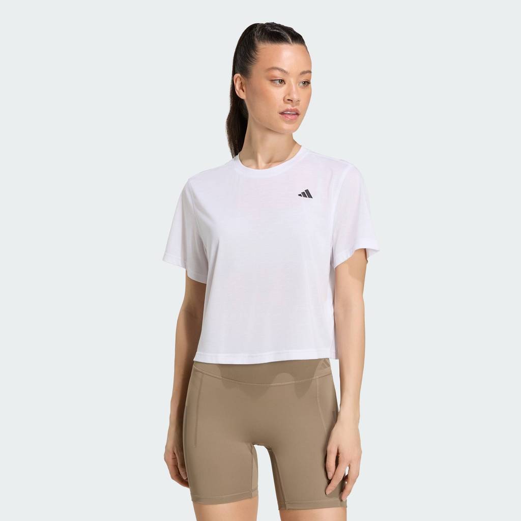adidas Gym & Training PrimeLift Essentials Workout Boxy Graphics T-Shirt Women White KV1541