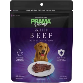 Prama พราม่า ขนมสุนัข Dog Snack ผลิตจากเนื้อไก่แท้ 400 กรัม ครบรส!!!