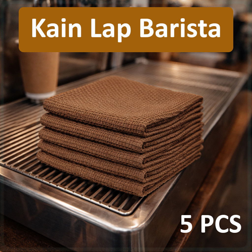 5 ชิ้น Barista ทําความสะอาดผ้าเช็ดตัววาฟเฟิลดูดซับสูง 30x30 ซม. - W-45P