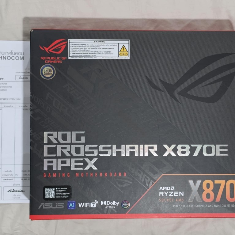 ROG X870E APEX AM5 มือ1 ประกัน Ingram ใบเสร็จพร้อม ประกัน 3+1 Y (เริ่ม 10/25)