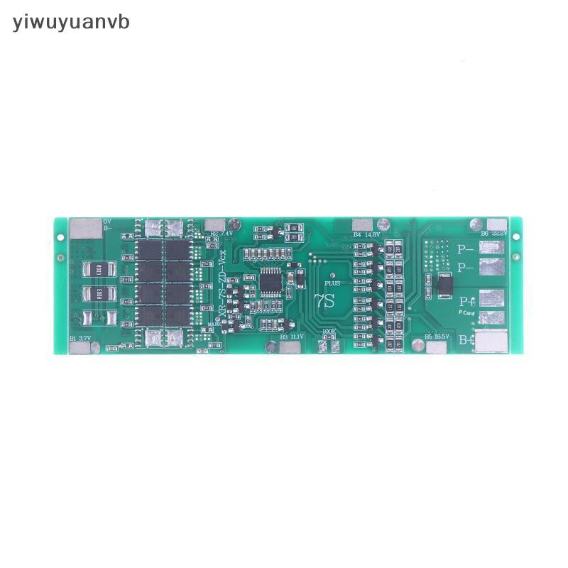Yiwuyuanvb] 7S 24V บอร์ดป้องกันกระแสไฟต่อเนื่อง 10A 15A 20A 30A Li-ion 18650 บอร์ดชาร์จแบตเตอรี่พร้อมฟังก์ชั่นสมดุลวงจรสั้น / อุณหภูมิป้องกันใหม่