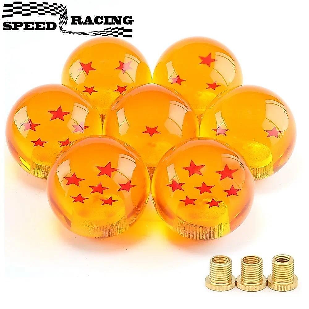 Universal Auto SHIFT KNOB อะคริลิคคริสตัลรถ Star Ball Gear SHIFT KNOB สกรู Nut 54 มม.สีส้ม SK-1004