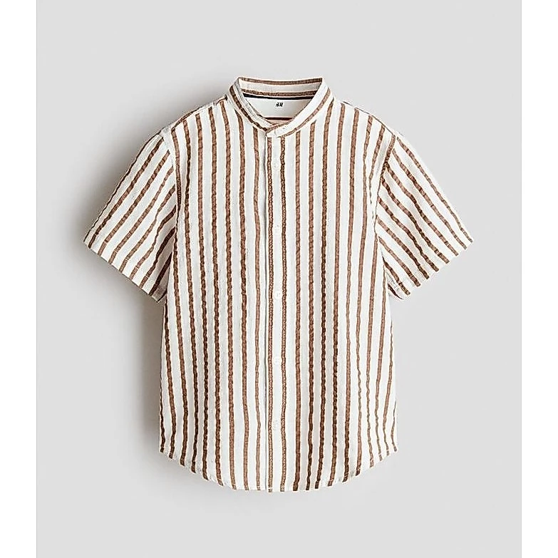 H&M(เอชแอนด์เอ็ม) เสื้อเชิ้ตคอตตอนซีเซอร์เกอร์สไตล์แกรนด์แอด เด็กชาย 1343237_1