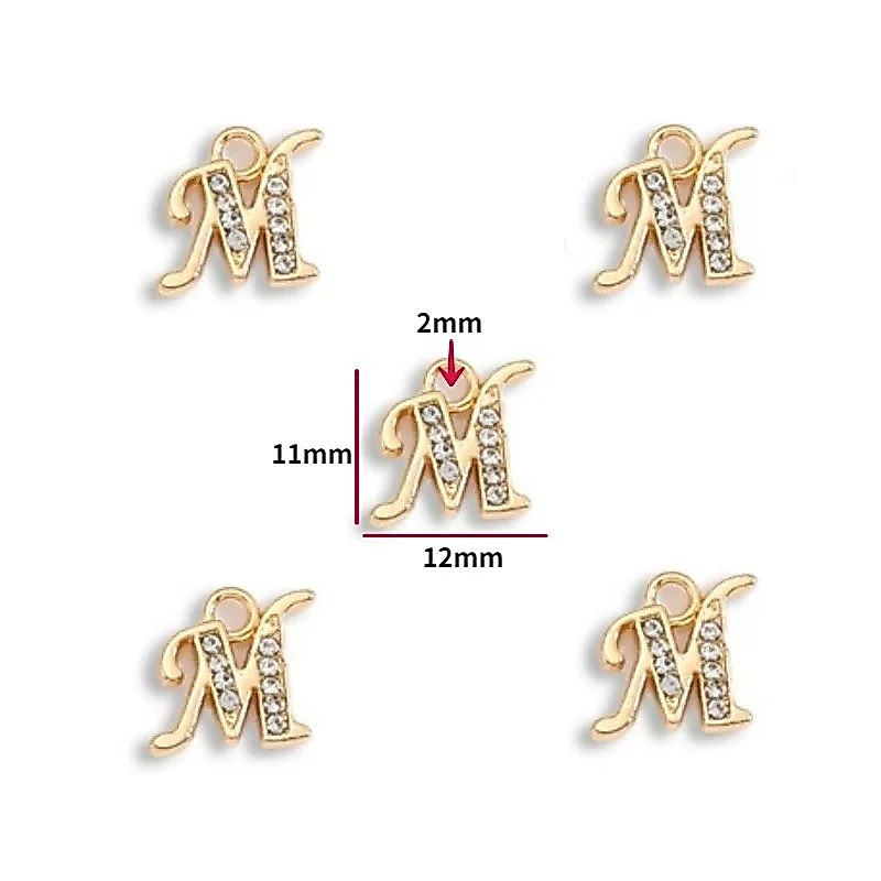 จี้ตัวอักษร A-Z อเนกประสงค์! โลหะผสมเพชรวาว ใช่ทำสร้อยคอ สร้อยข้อมือ สายคล้องโทรศัพท์ พวงกุญแจ DIY อะไหล่พร้อมส่ง