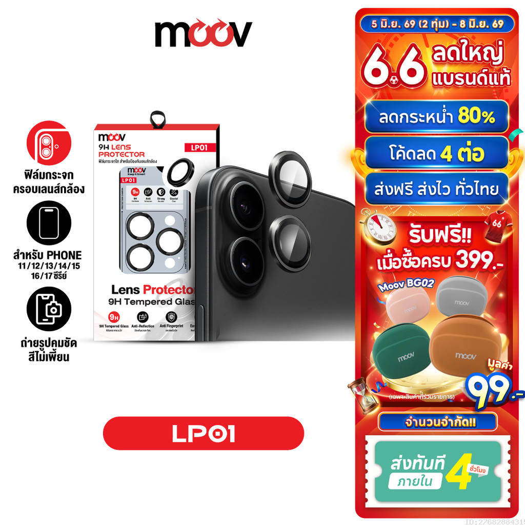 [ส่งไว] Moov LP01 ฟิล์มเลนส์กล้อง ไอโฟน For iPhone 17 Pro Max Air 16 Pro 15 Plus 14 13 12 11 ฟิล์มกระจกกล้อง