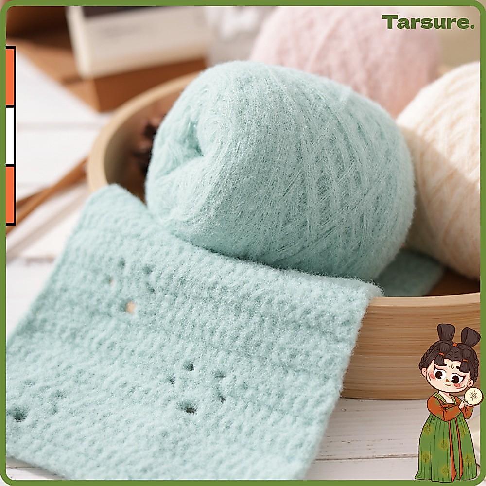TARSURETH 100g Mohair Yarn, Warm Soft Cotton Yarn Ball, Medium หนา DIY สีทึบถักผ้าพันคอเส้นด้ายผู้หญ
