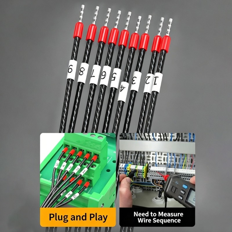 R* DB9 ลวดหัวเดียว DB9pin DB15P DB25P Connector ทนอุณหภูมิสายสารหน่วงไฟ