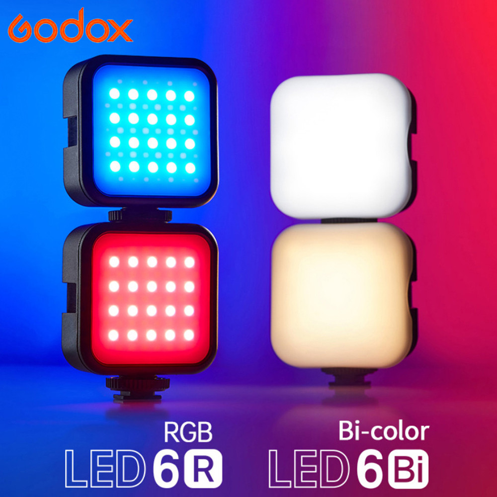 Godox LED6R RGB / LED6Bi Bi-color LITEMONS LED Video Light แบตเตอรี่ในตัว 3200-6500K สําหรับกล้องสมา
