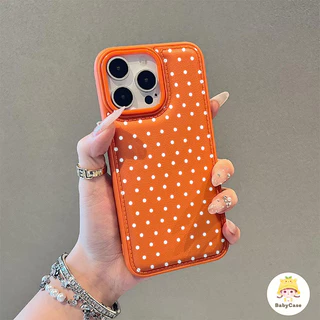 เคสโทรศัพท์ป้องกันการตกสีขาวลายจุดสไตล์ เคสไอโฟน 17 เหมาะสำหรับ IPhone 13 14 17 15 11 12 16 Pro Max 14 15 16 Plus Air