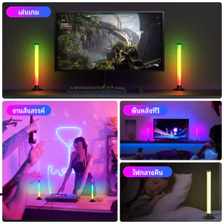 Rong River โคมไฟตั้งพื้น RGB ขนาด 100/32 ซม. โคมไฟอัจฉริยะปรับแสงได้หลายสีสำหรับห้องนอน