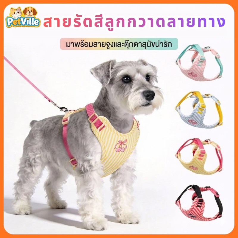 สายจูงสัตว์เลี้ยง สายรัดอกสัตว์เลี้ยงแบบเสื้อกั๊ก สายจูงสุนัขขนาดเล็ก ป้องกันการหลุด สายจูงสุนัขน่ารัก