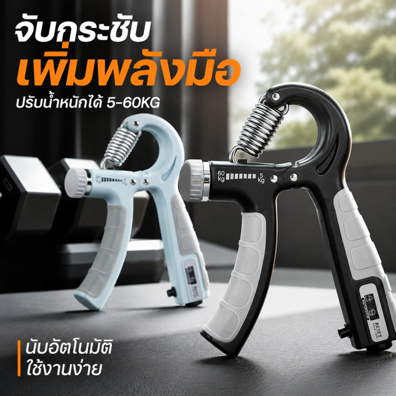 จัดส่งจากกรุงเทพ เครื่องบริหารมือ Hand Exerciser Hand Grip 5-60kg ที่บีบมือ อุปกรณ์บริหารมือ การนับการเหนี่ยวนำไฟฟ้า